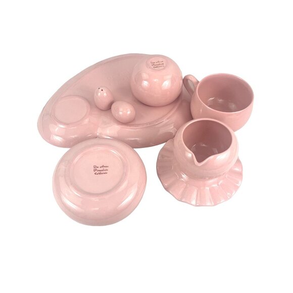 De Anza Porcelain California Pink Breakfas Set With Saucer Creamer Sugar Bowl an - Picture 15 of 15